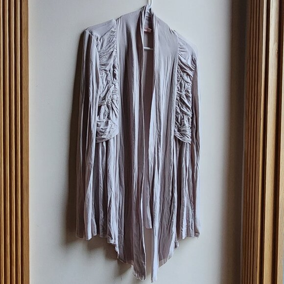 Philosophy Light Gray Open Jersey Cardigan Size Small - Picture 3 of 14